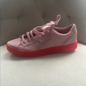 Vibrant Pink and Red Low-Top Sneakers